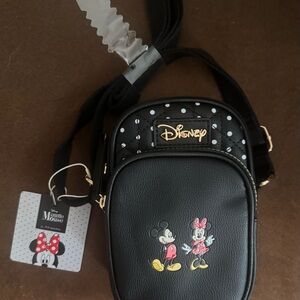 Disney Black Crossbody Bag with Mickey and Minnie
